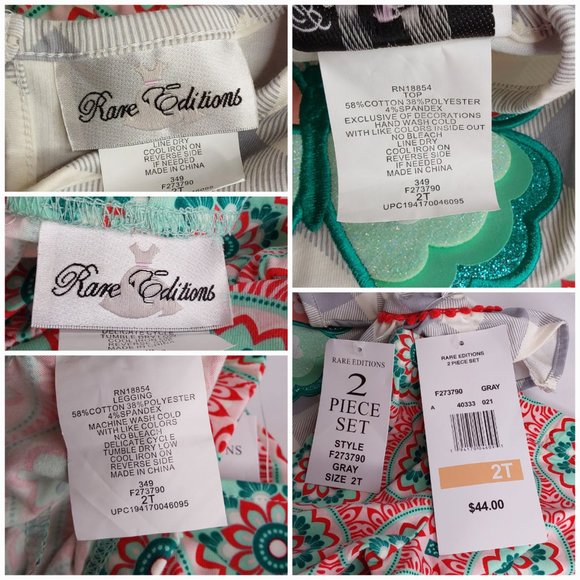 'RARE EDITIONS' TOP & PANTS BUTTERFLY SET - Picture 9 of 15